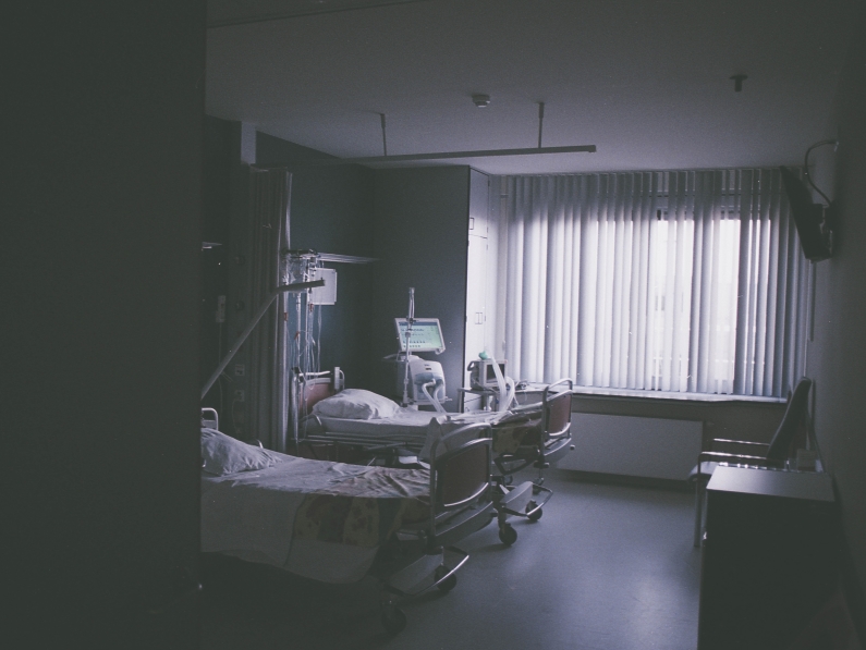 hospital room with beds