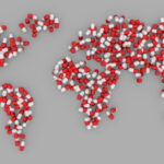 map of the world in medicine pills